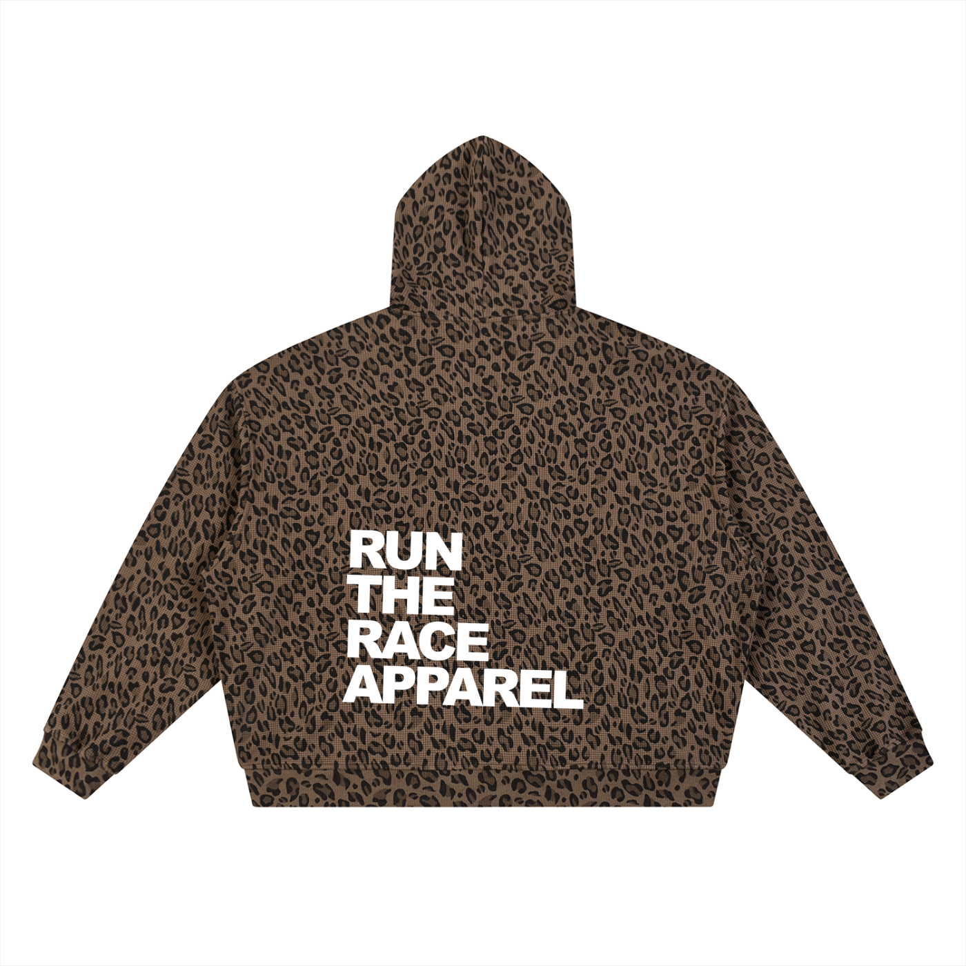 RTR APPAREL - Leopard Print Waffle Full Zip Hoodie